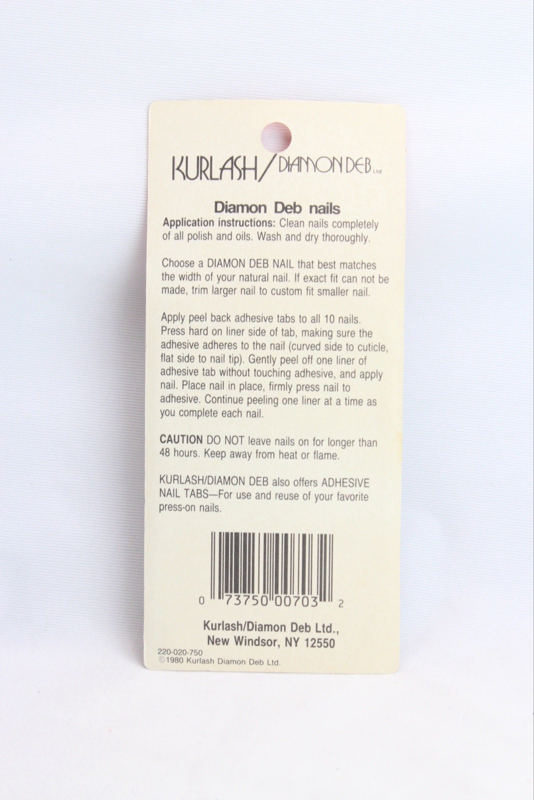 Diamon Deb Kurlash Halloween Press On Nails Vintage 1980s Black And White Ghost