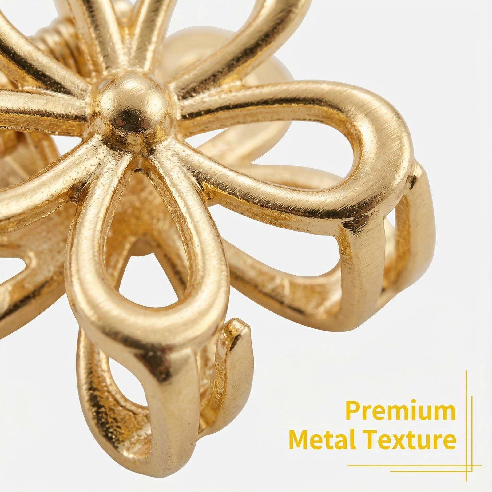 Small Gold Hair Clips for Women 1 Count (Pack of 20), Flower