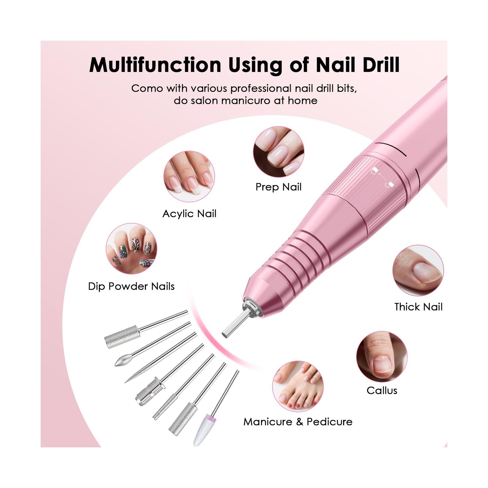 Professional Electric Nail Drill File, HUGMAPLE 45000RPM Portab… FAST USA SHIP
