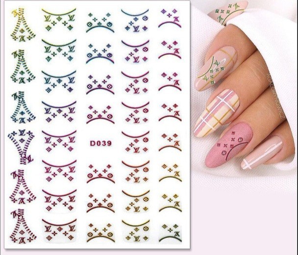 NWT NAIL ART DESIGN SELF-SEAL STICKERS HOLOGRAPHIC RAINBOW FAUX ZIPPERS N°177!