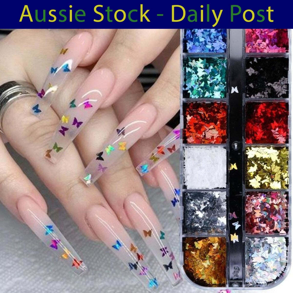 Nail Paillette Holographic Fruit Heart Butterfly Mirror Slices Nail Art Sequins