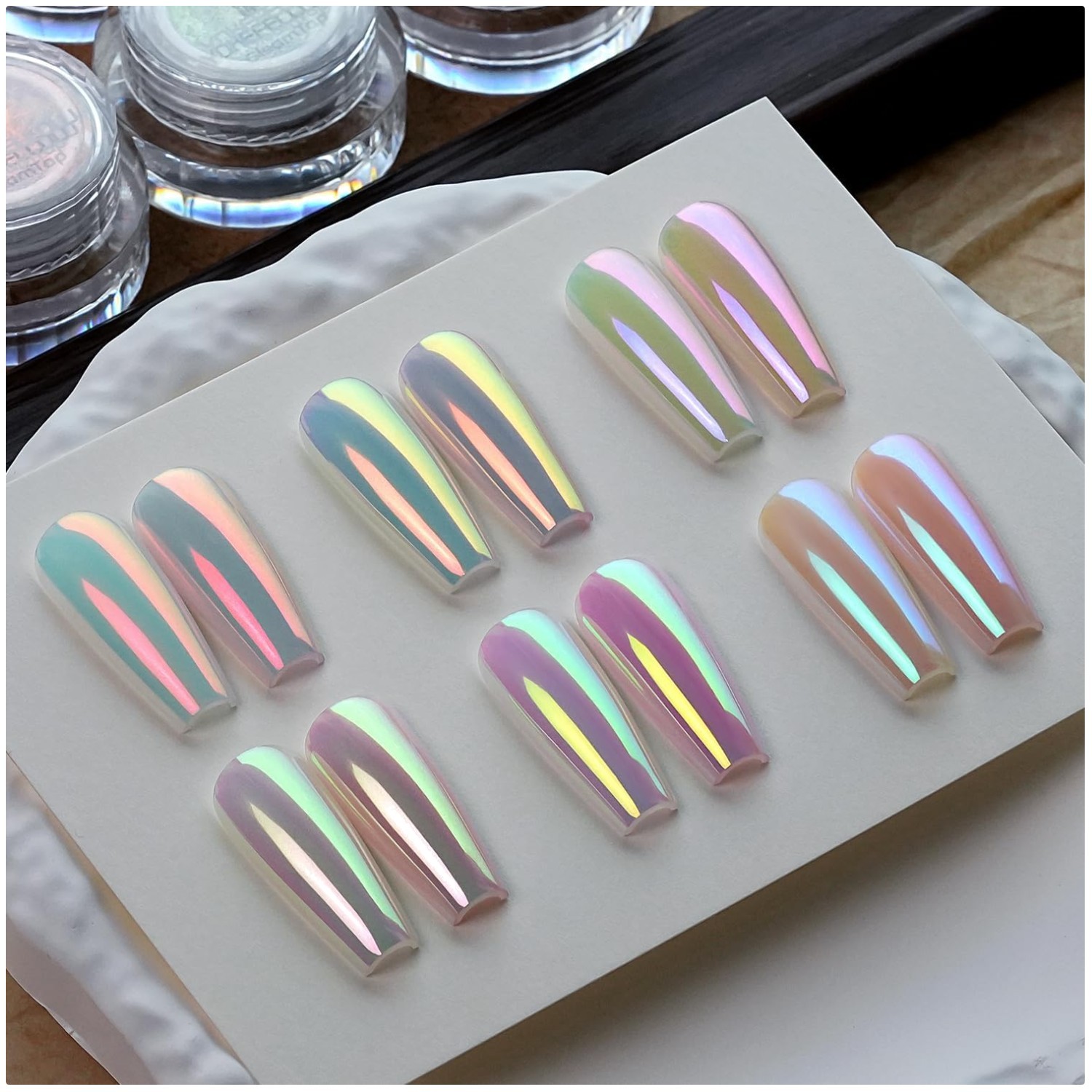 GleamTap Cushion Aurora Chrome – Nail Art Glitter