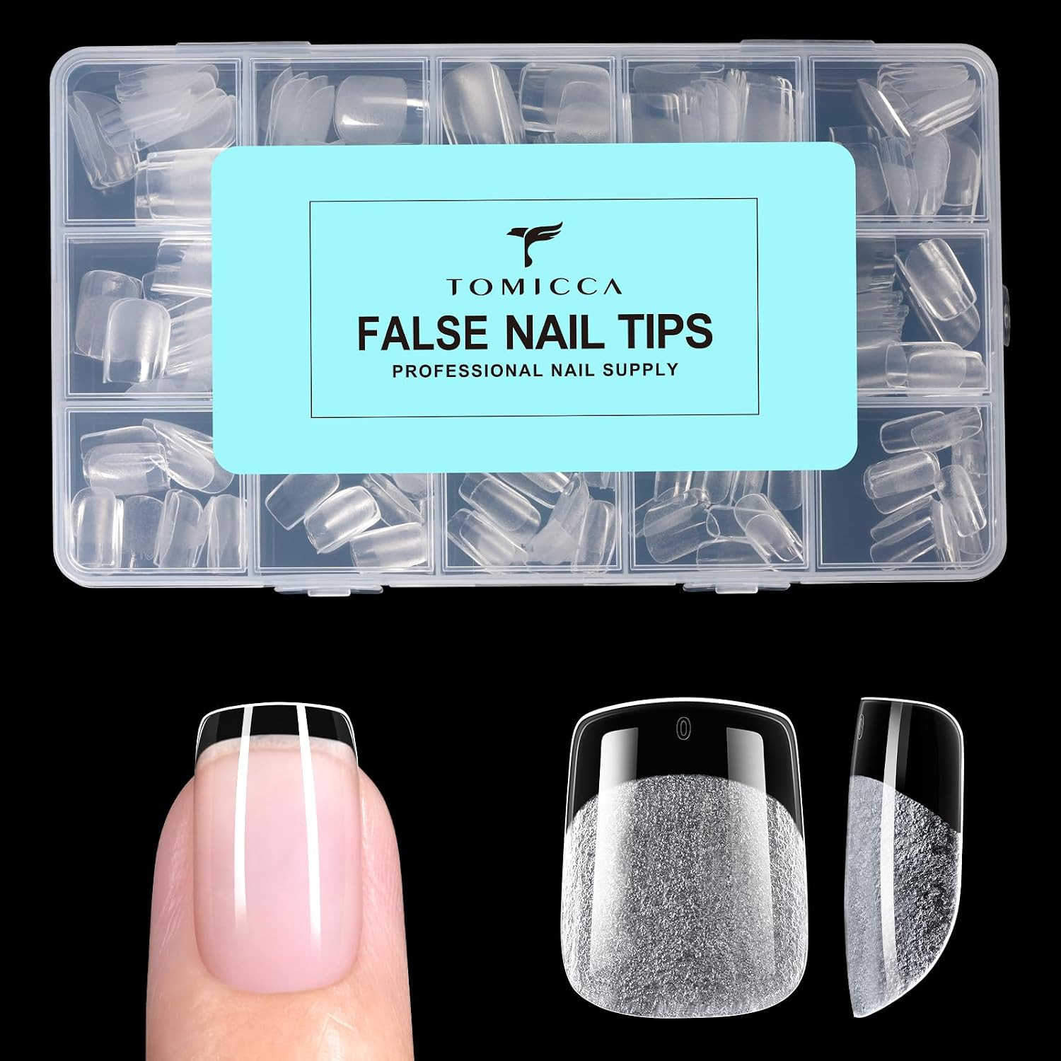 Extra Short Square Nail Tips, 240Pcs 15 Sizes, Soft Gel Tips | Half Matte Pre-Sh
