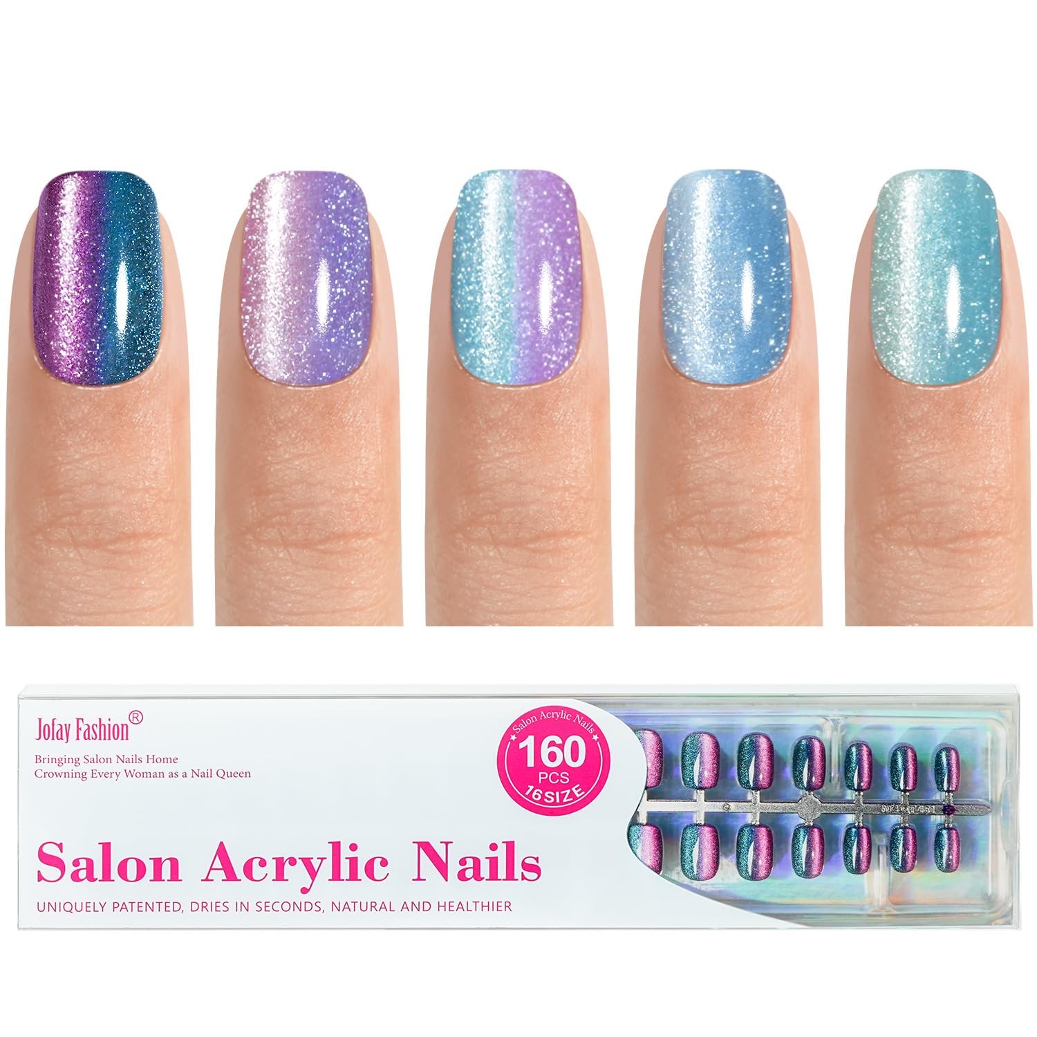 Bt Art Box Press On Nails – 160 PCS Soft Gel Fake Nails Kit for Manicure
