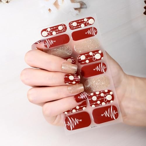 6 Sheets Christmas Nail Wraps Full Stickers Glow in The Darkness Nail Color 19
