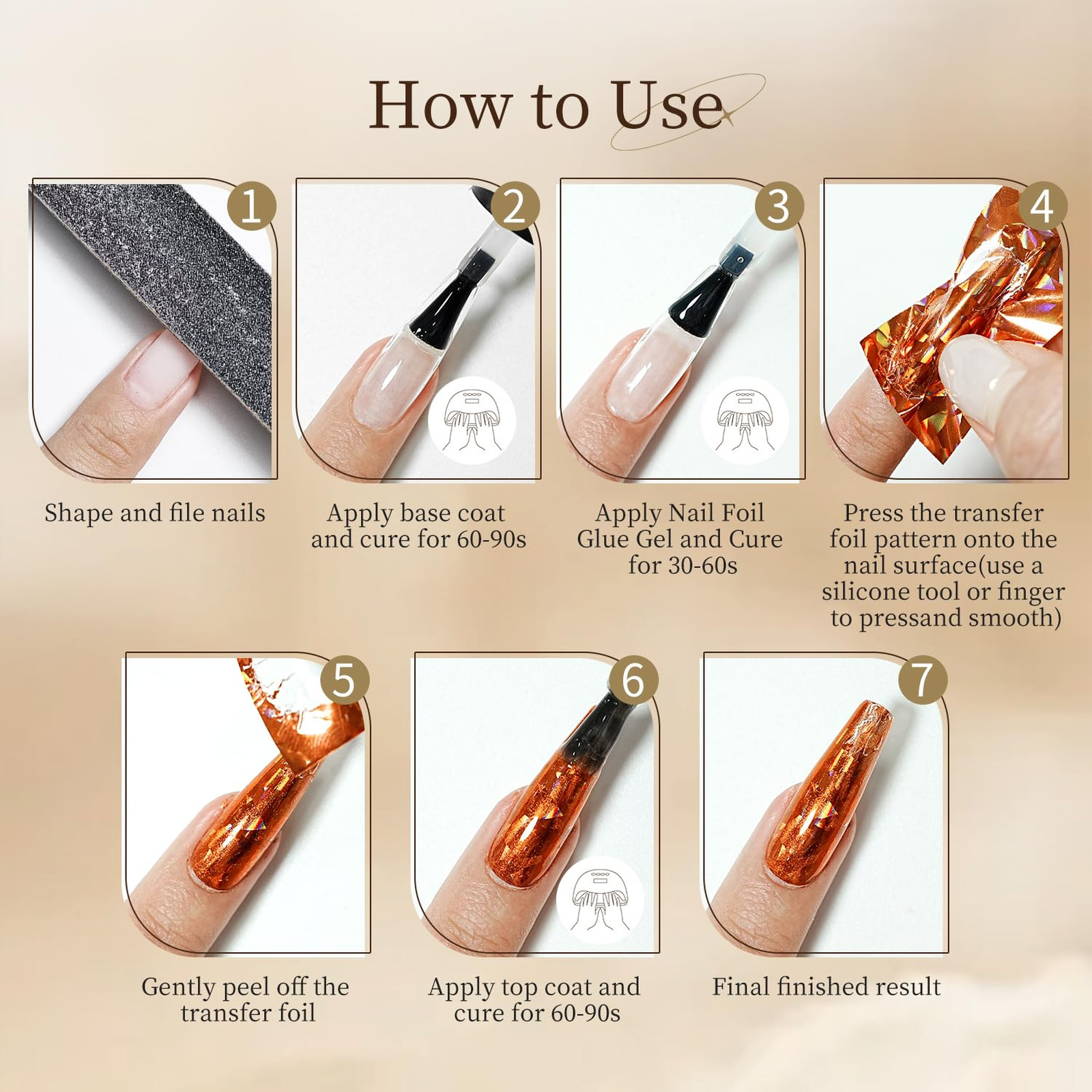 Nail Foil Glue Gel 16.5ml Clear Adhesive for Nail Art Transfer UV Curing Salon