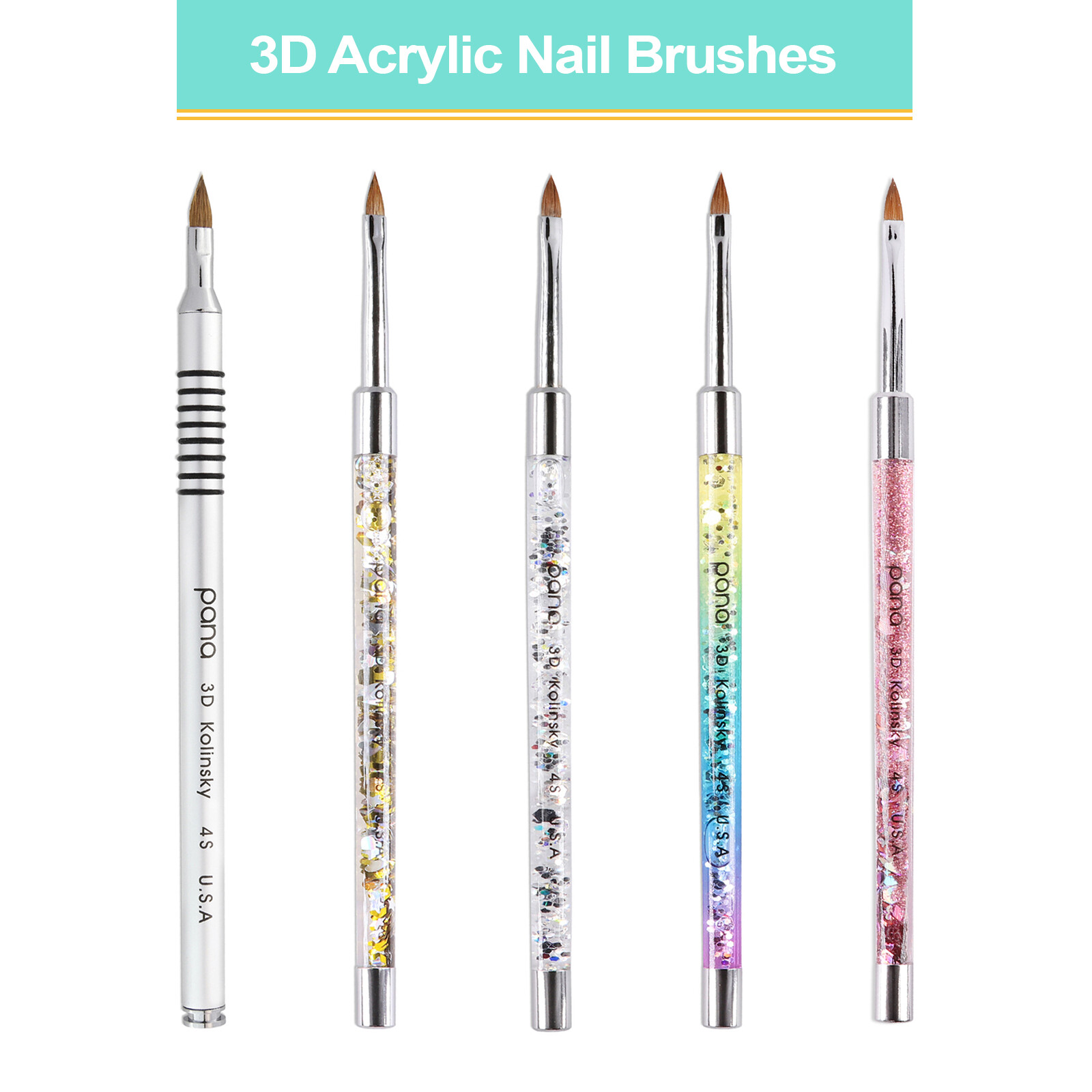 PANA USA 3D Kolinsky Nail Art Sculpture Brush for 3D Sculpting Nail Art Mani