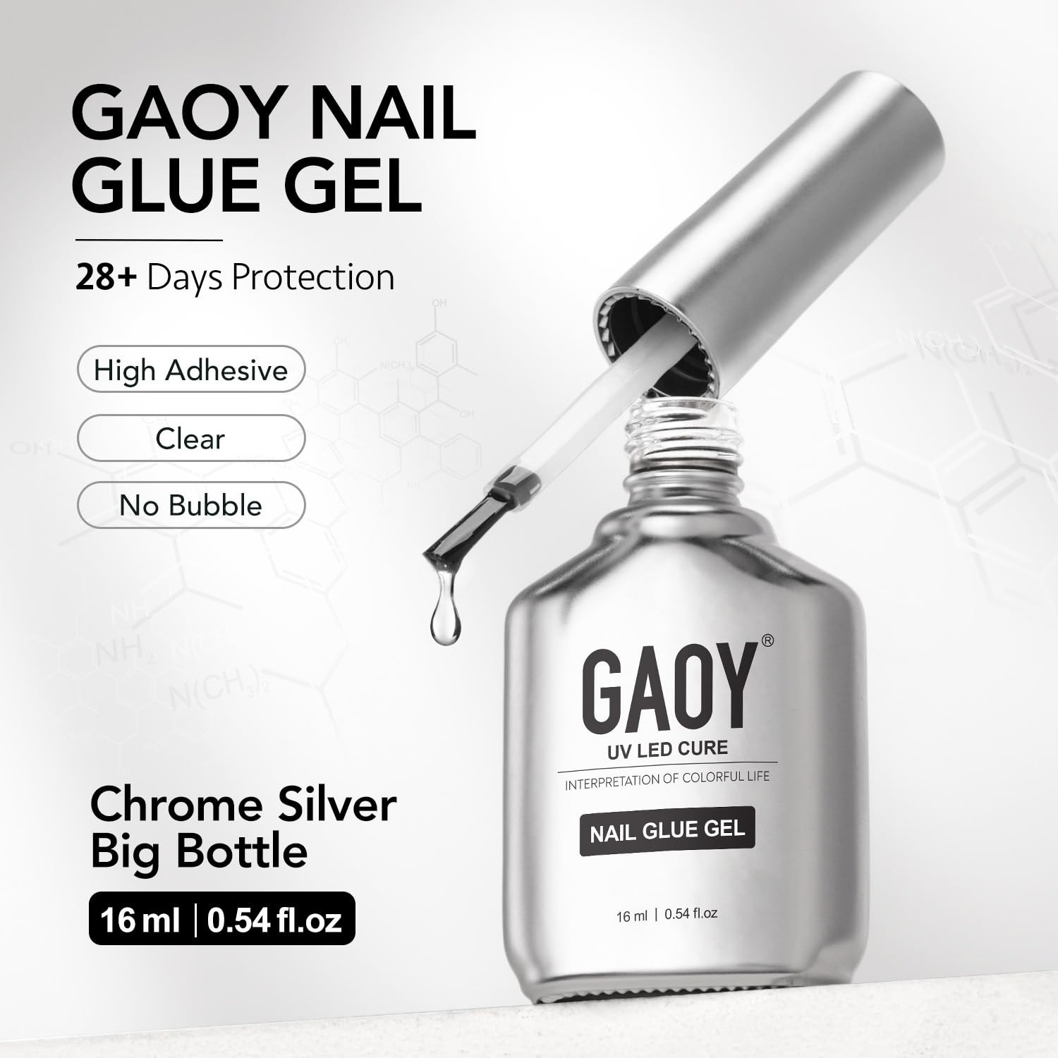 Acrylic Nail Glue Gel – 16ml Non-Toxic, 60s Cure for Strong, Sheer Press-On Hold