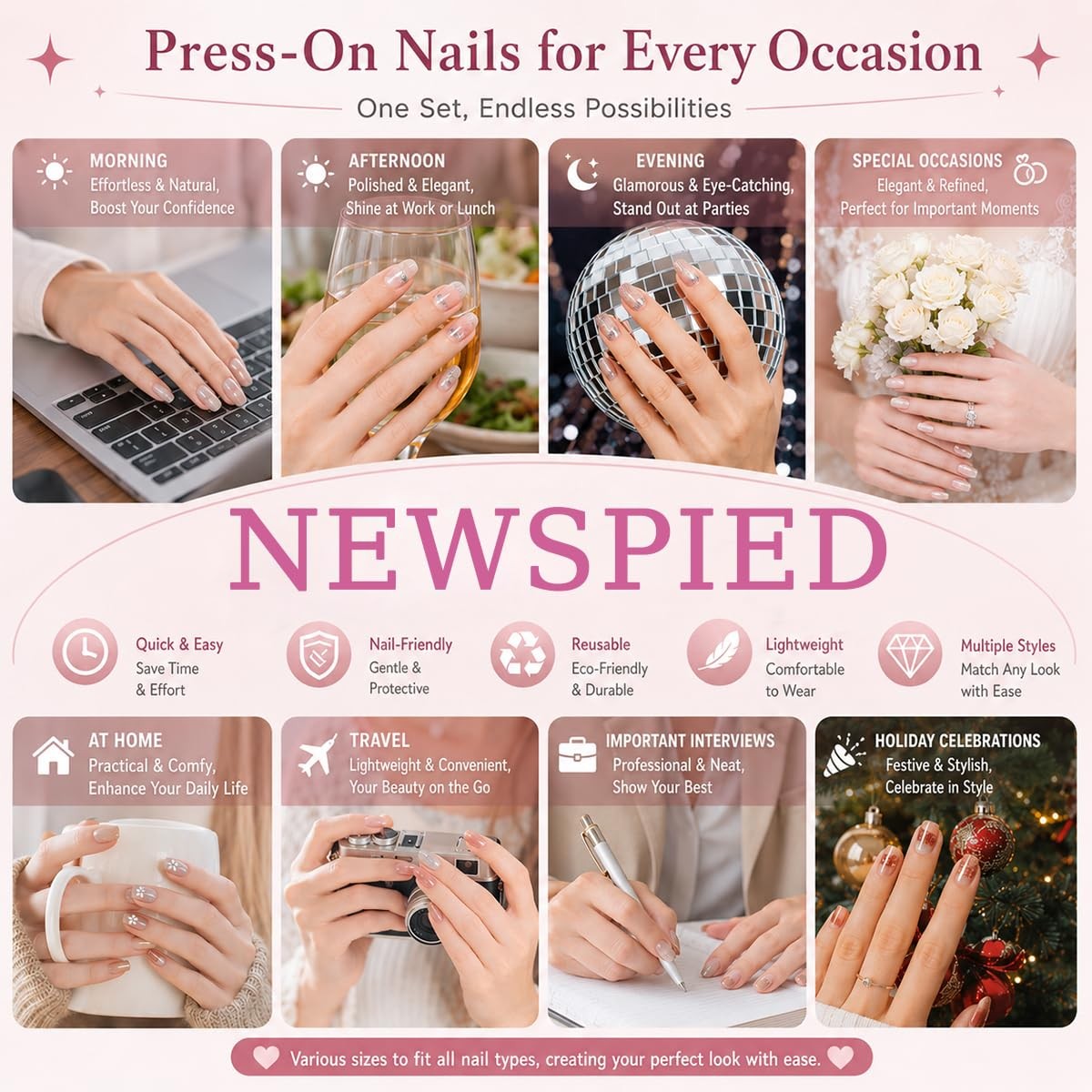 30Pcs Summer Press On Nails Almond Medium Fake Nails with 3D Goldfish Lemon a…
