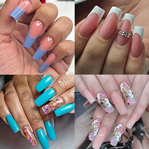 Natural French Nail Tips 500pcs Acrylic Fake Nails Coffin Square Nails Tips