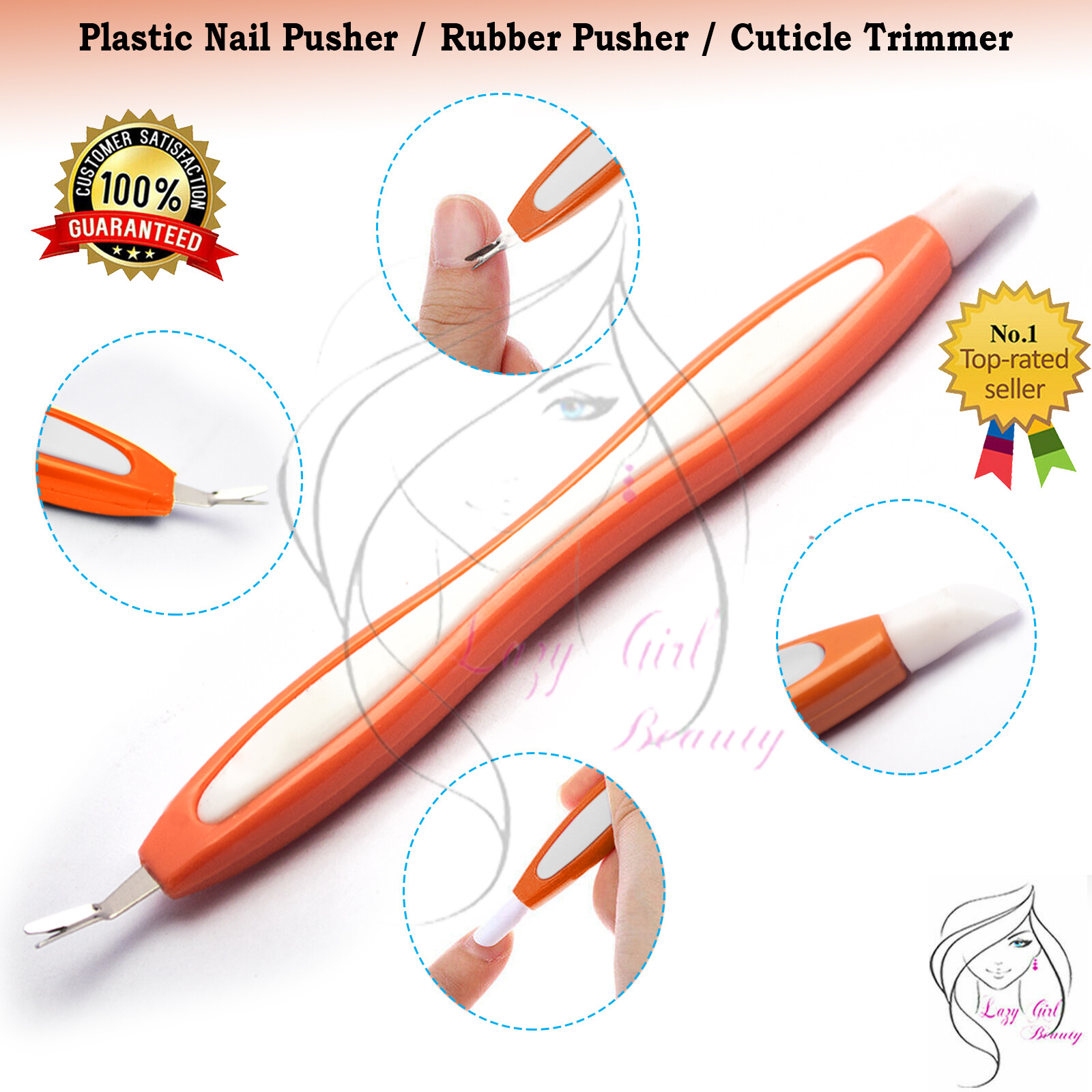 Cuticle Pusher Stainless Steel Nail Scraper Remover Manicure Pedicure Tool Arts