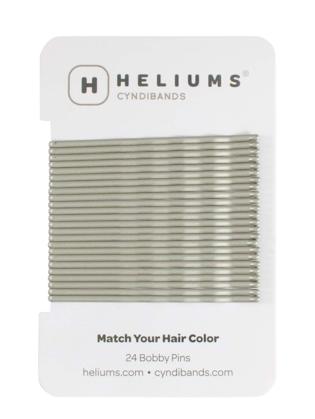 Heliums Large Bobby Pins – Silver Gray – 2.5 Inch 24 Count (Pack of 1),