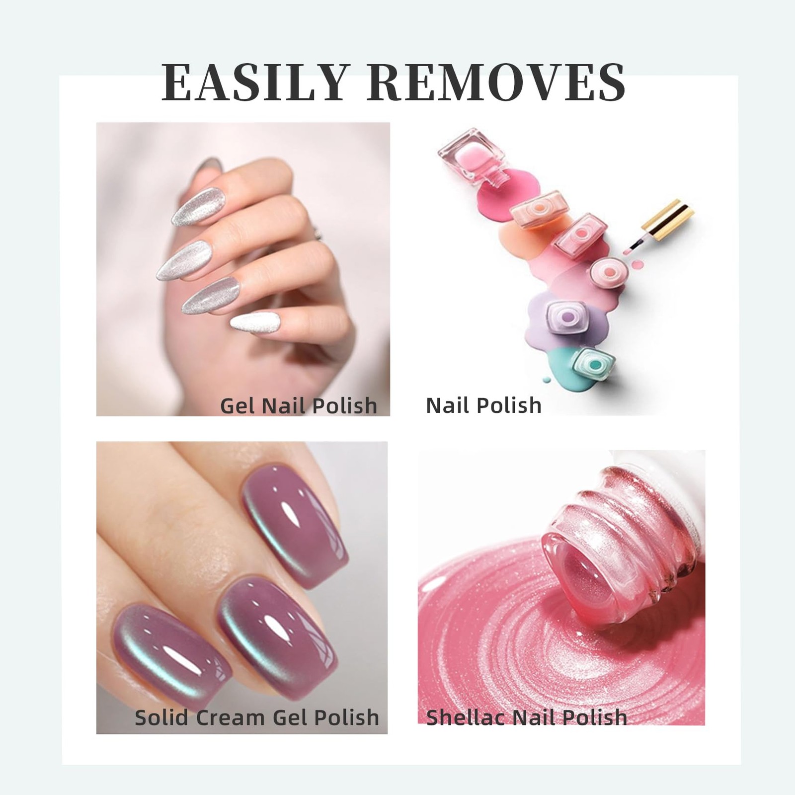 Gel Polish Remover 0.43 Fl Oz (Pack of 2), 1PC & Cuticle Oil