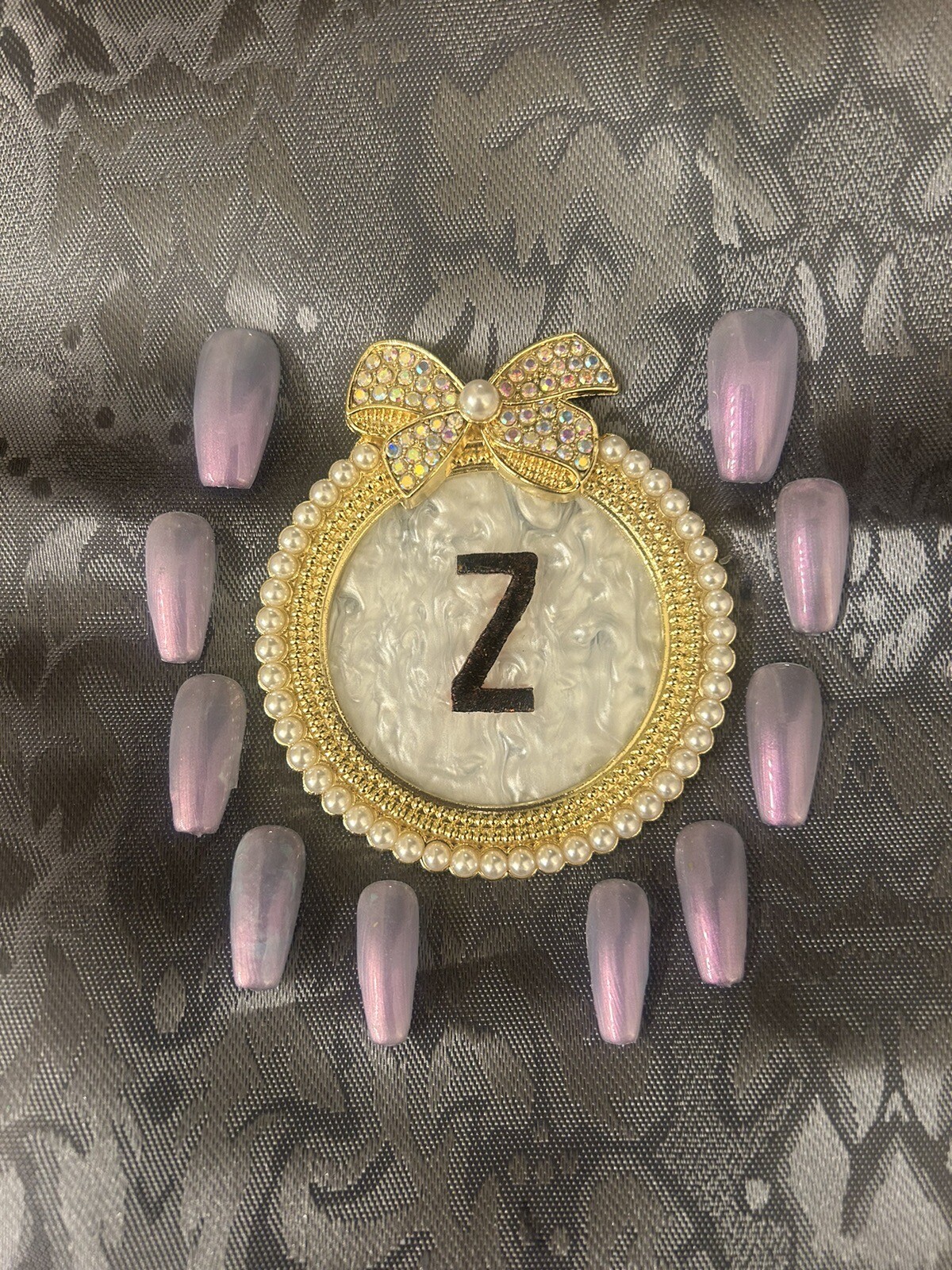 Z NAILZ!: Artisan Clear Pink/Blue Iridescent M Coffin Press on Nails