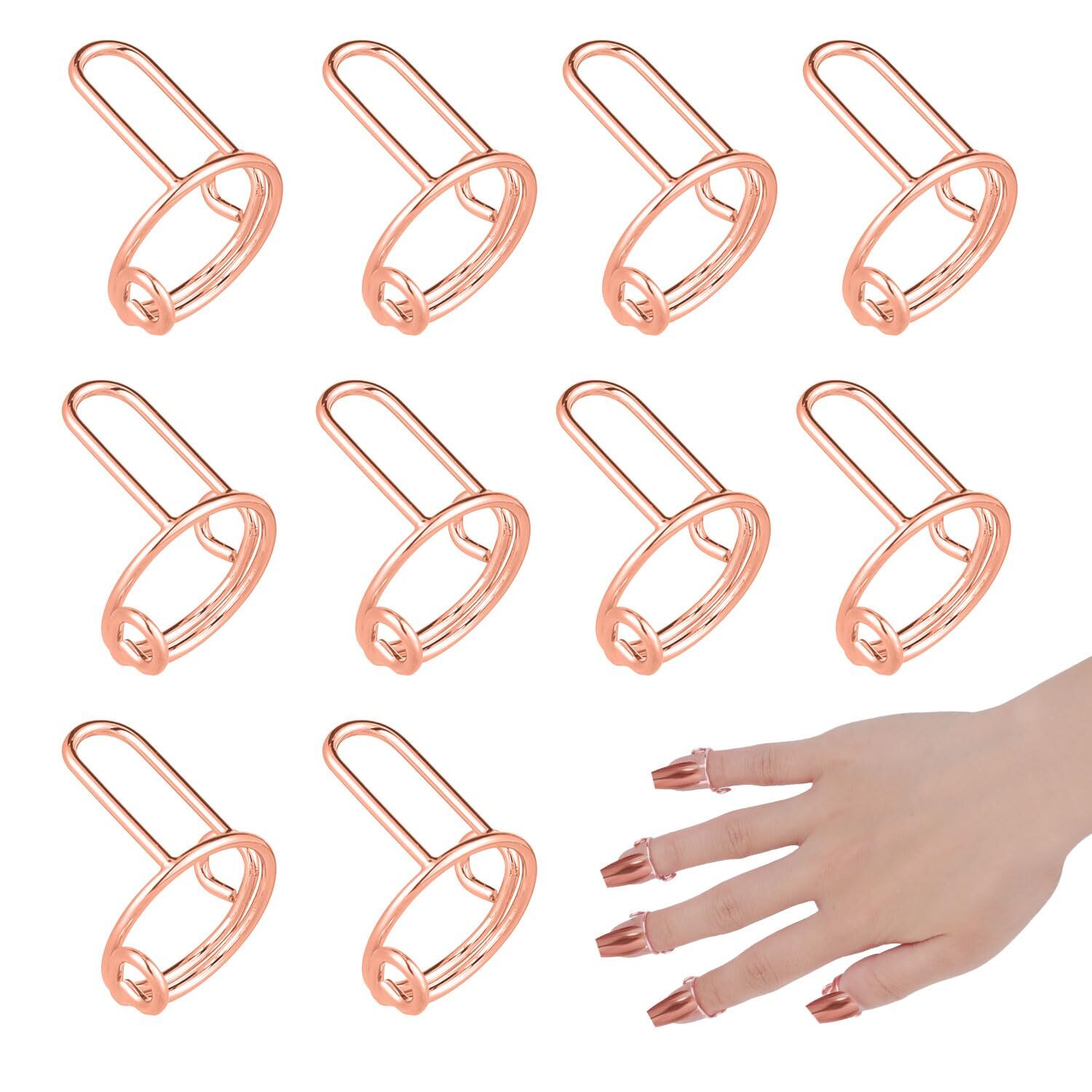 10 Pcs Wudu Nail Rings Adjustable Fingernail Rings Metal Finger Nail Rings