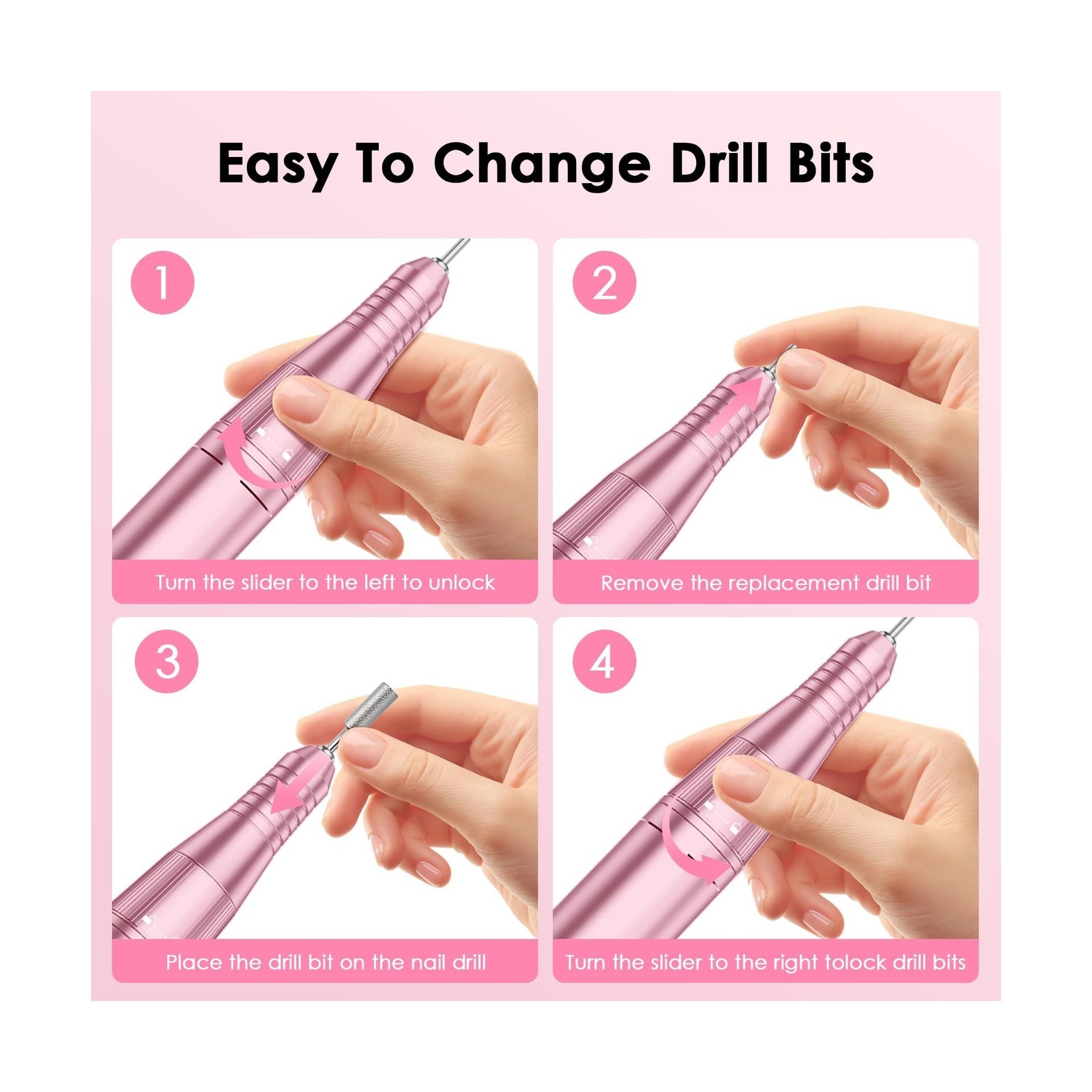 Professional Electric Nail Drill File, HUGMAPLE 45000RPM Portab… FAST USA SHIP