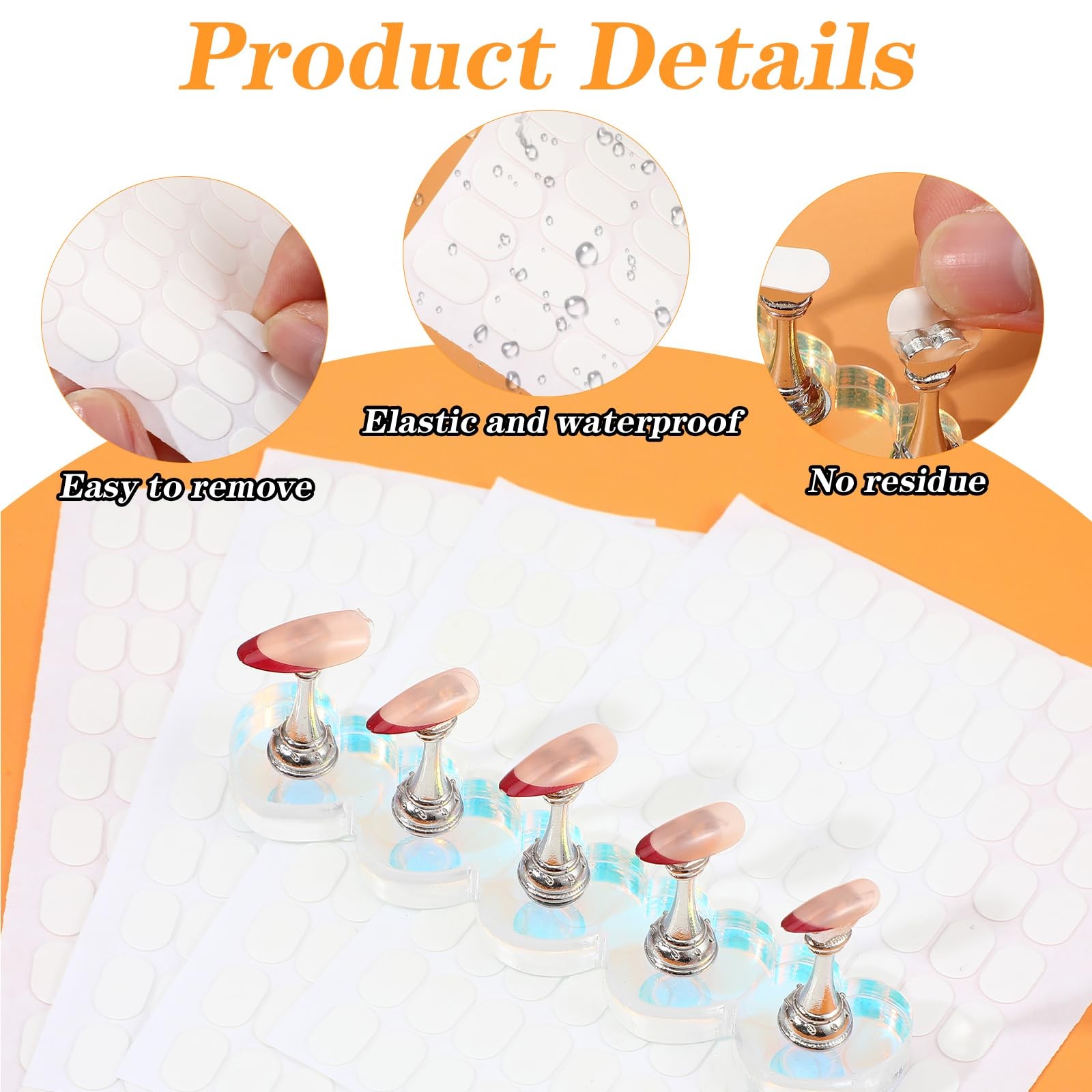 1200 Pcs Clear Double Sided Nail Sticky Tabs No Trace Poster Sticker Dots