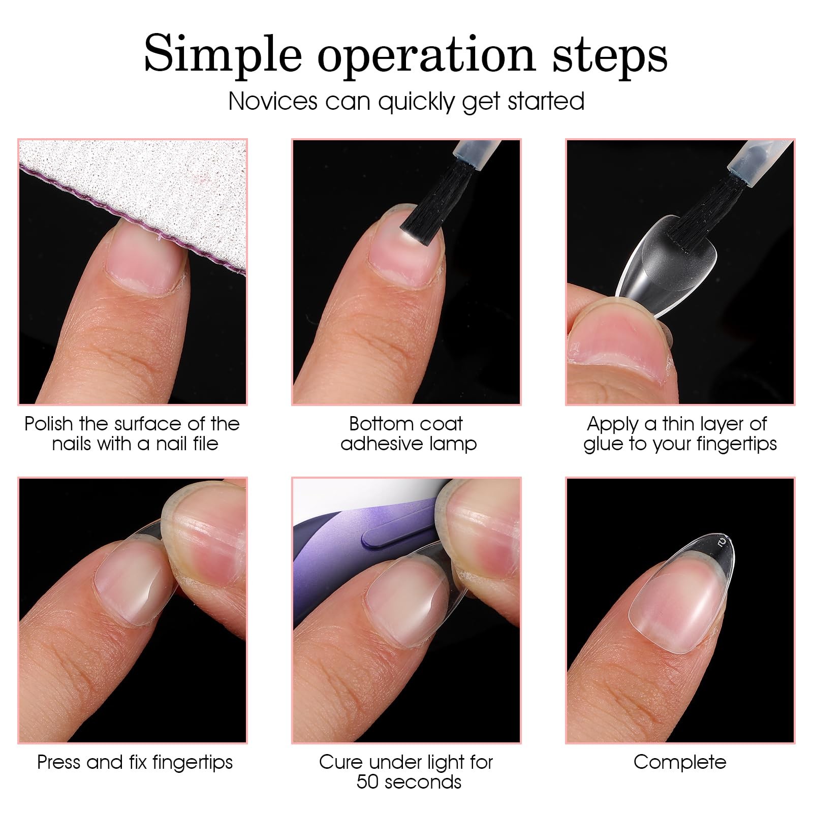 240 Pcs Short Almond Nail Tips Soft Pre-Shaped Acrylic one size, clear