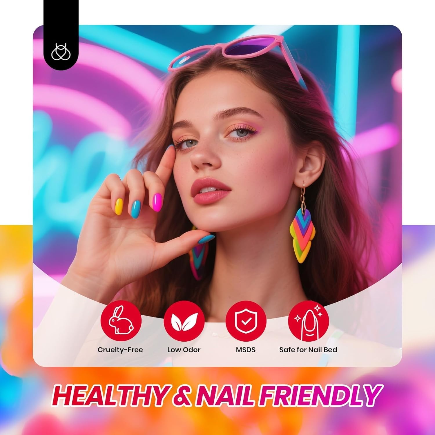 Beetles Neon Gel Nail Polish Set 6 Colors Summer Jelly Pink Red Blue Yellow UV