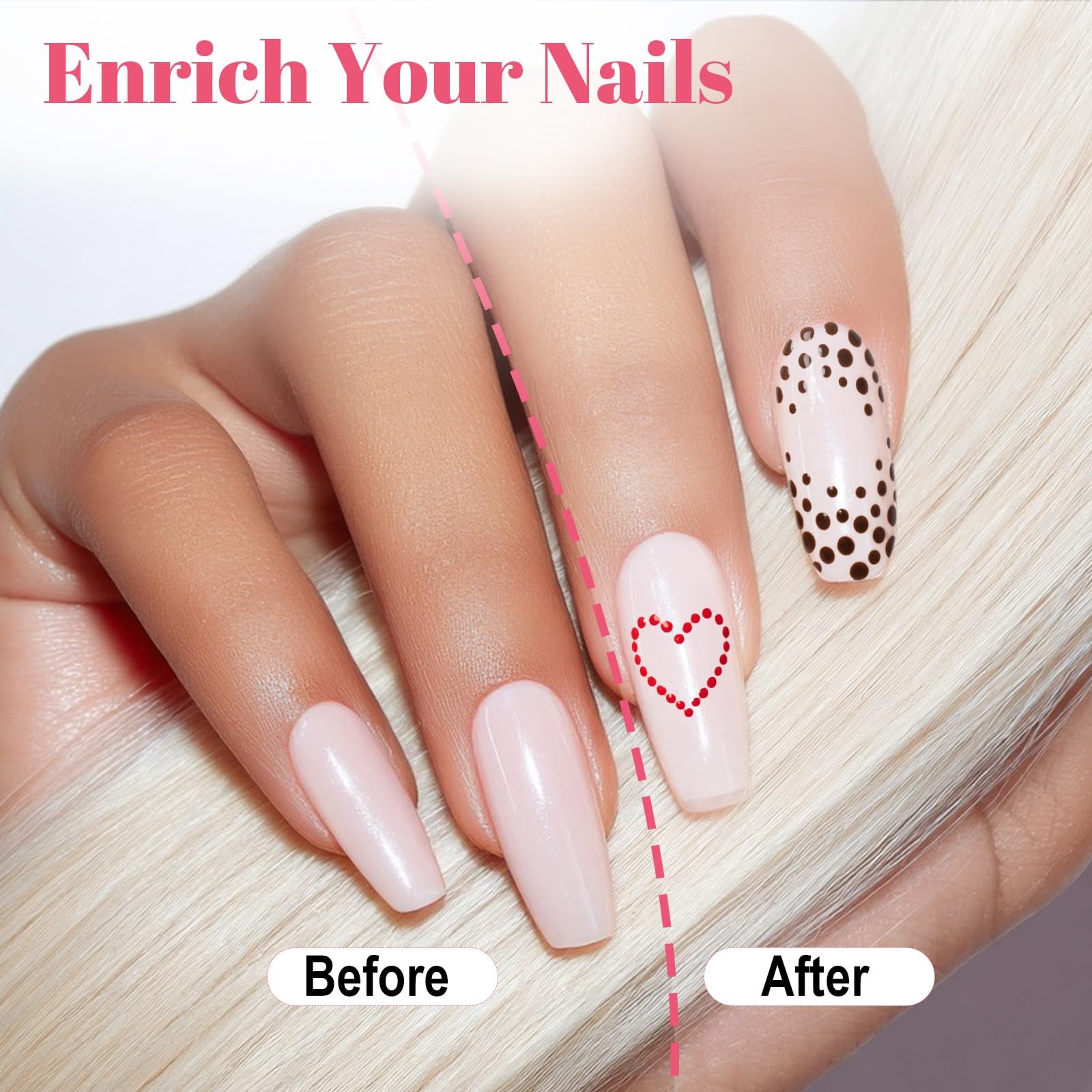 Dotting Tools Nail Art Pe, Nail Art Tools, 5 PCS 5 Size Quick Paint Double En…