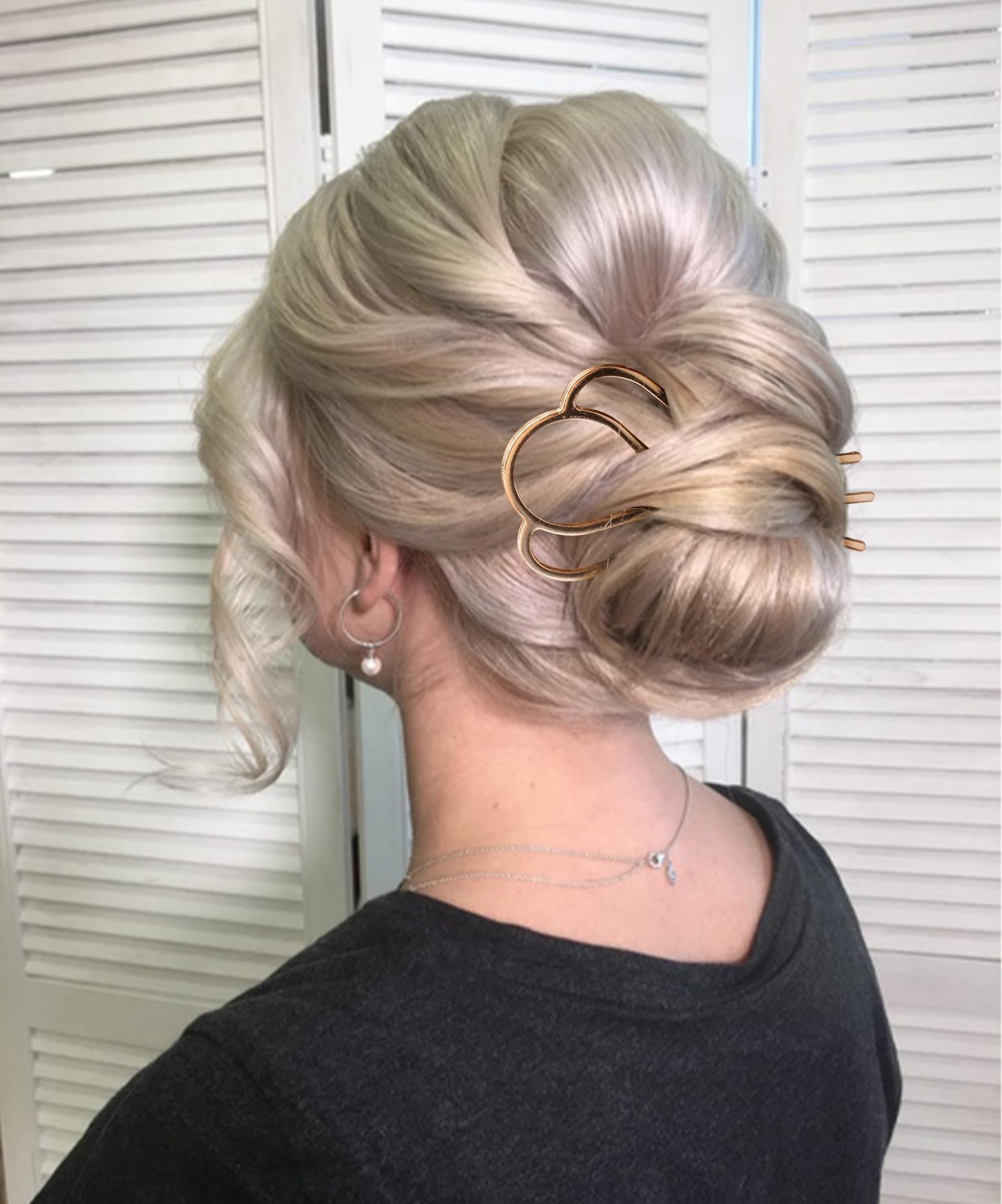Chanaco French Hair Pins for 1 Count (Pack of 9), A.Silver,Gold,Rose Gold