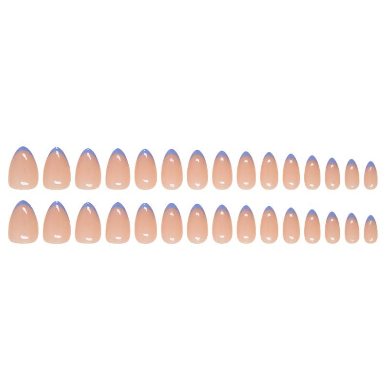 French Tips Press on Nails Short Almond Fake Nails 1 Fl Oz (Pack of 24) Style-6