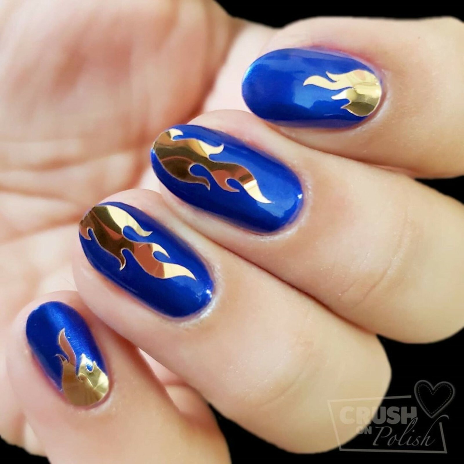Dripping Flames Stickers (Gold) – Daily Charme Collaboration, Nail Stickers