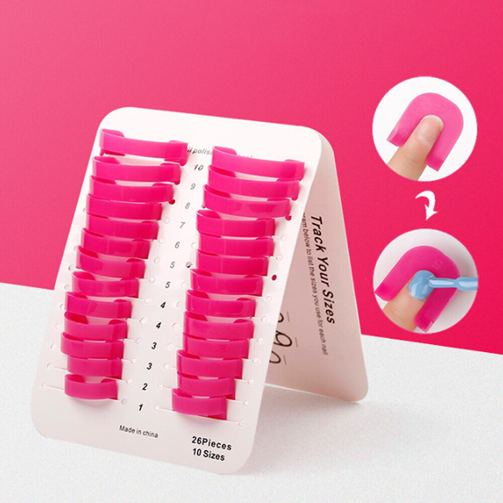 26 Pcs Curve Shape Spill-proof Finger Cover Nail Polish Varnish Protector Holder