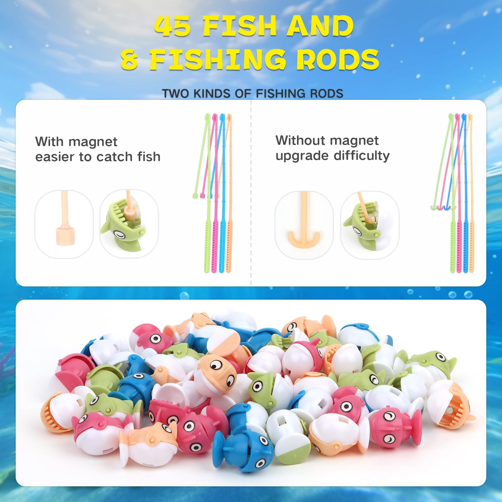 QuadPro Magnetic Fishing Games Set – Educational Toddler & Kids Small