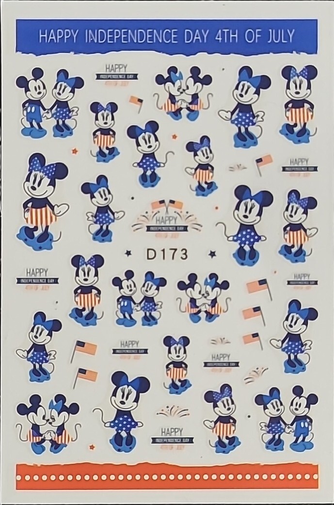 Mickey Mouse 4th of July Nail Art Stickers