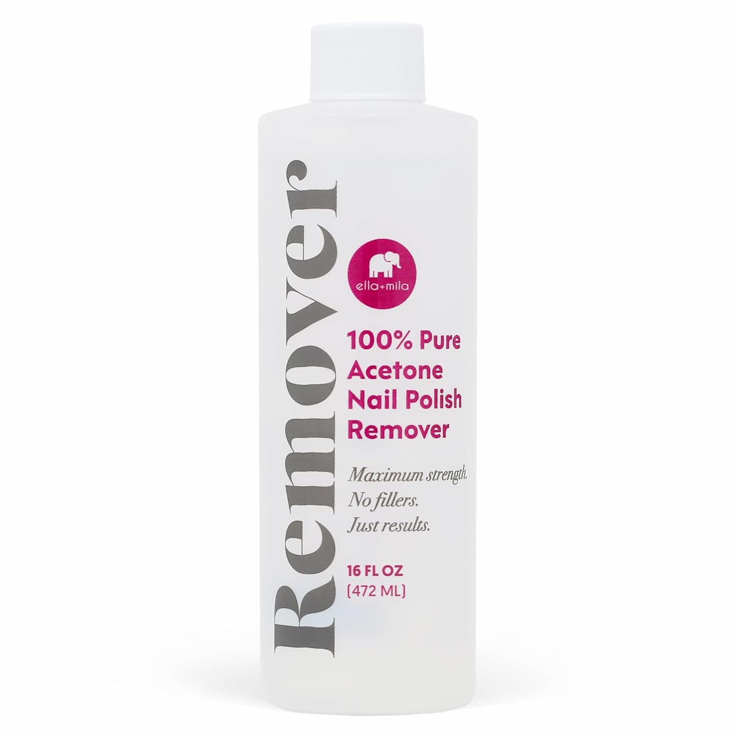 ella+mila 100% Pure Acetone Nail Polish Remover – 16 Fl Oz (Pack of 1)