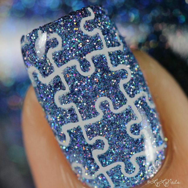 Whats Up Nails Puzzle Stencils for Nails, Autism Month Nail Stickers