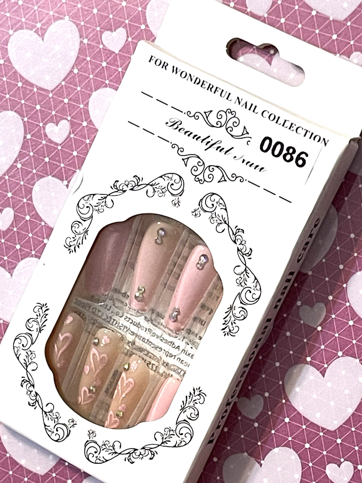 For Wonderful Nail Collection LIGHT PINK GLITTER Fake Nails No Glue Included