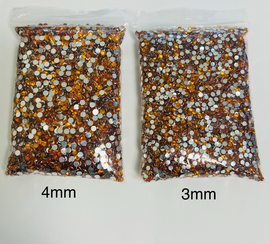 Orange Crystal Rhinestones Flat Back Round Jewelry Crafting Gem Multipack
