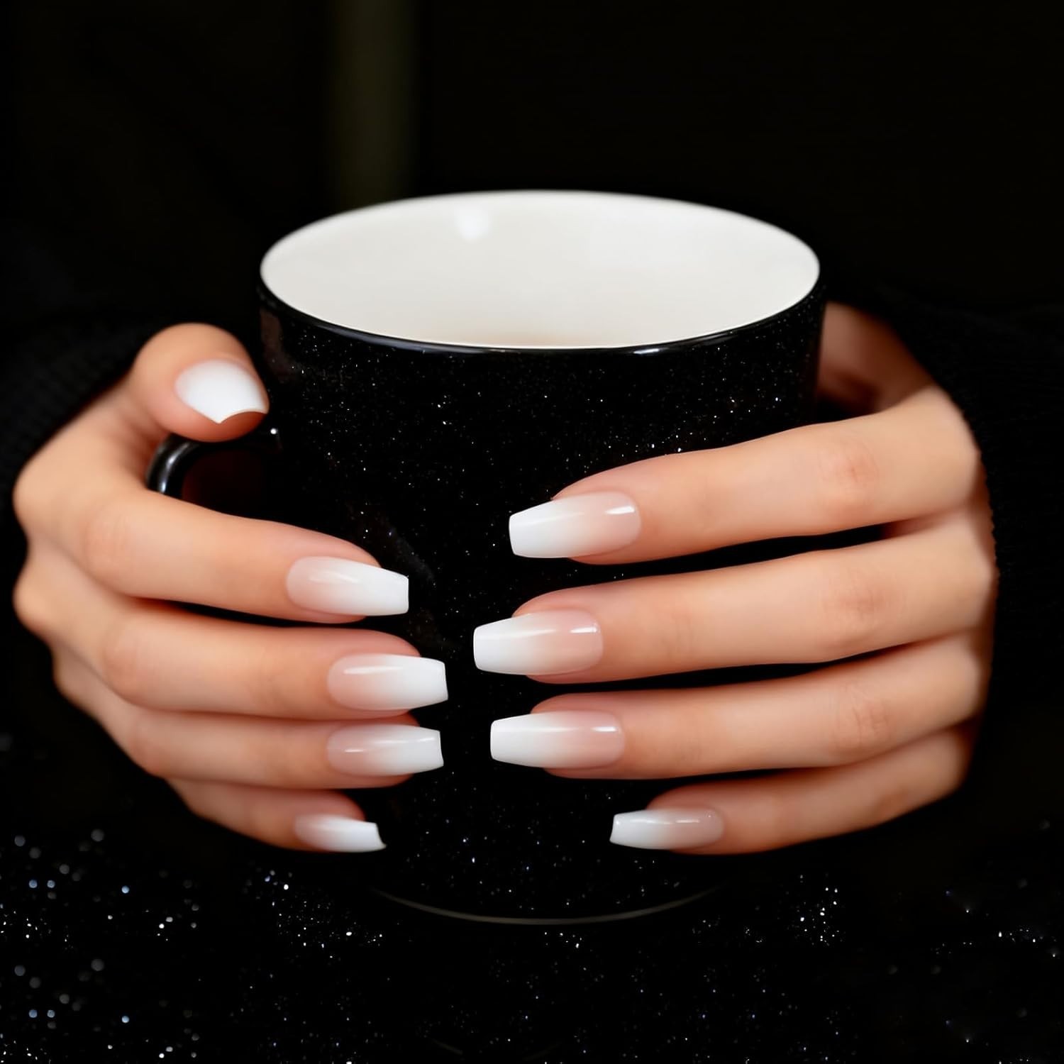 Fashion-Forward Ombre Ballerina Coffin Nails – Easy Press On for Any Occasion