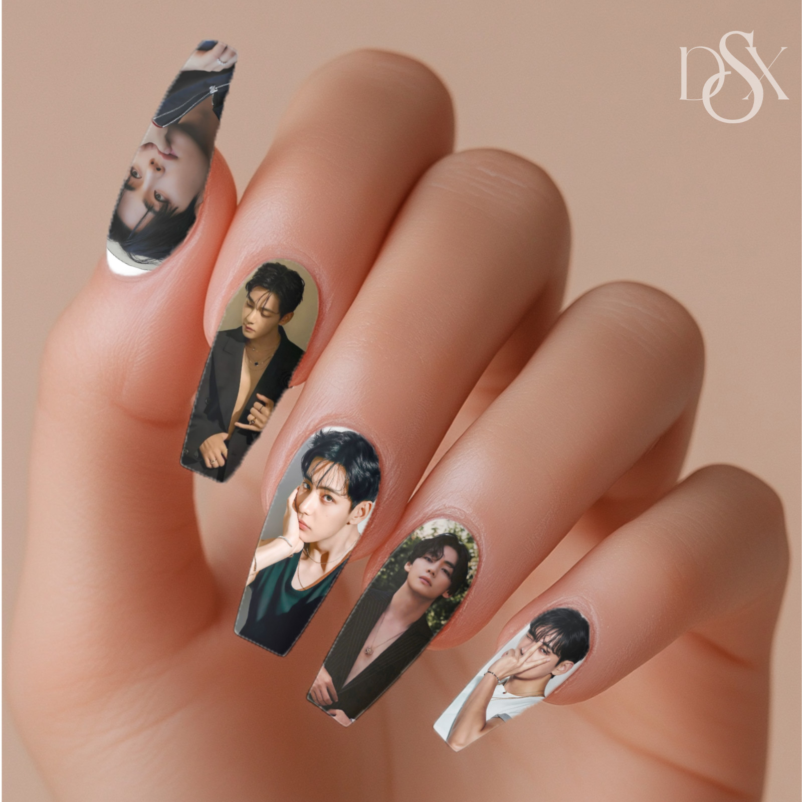 BTS Kim Taeyung V Nail Decals Water Transfer Nail Wraps K-pop Nail Art