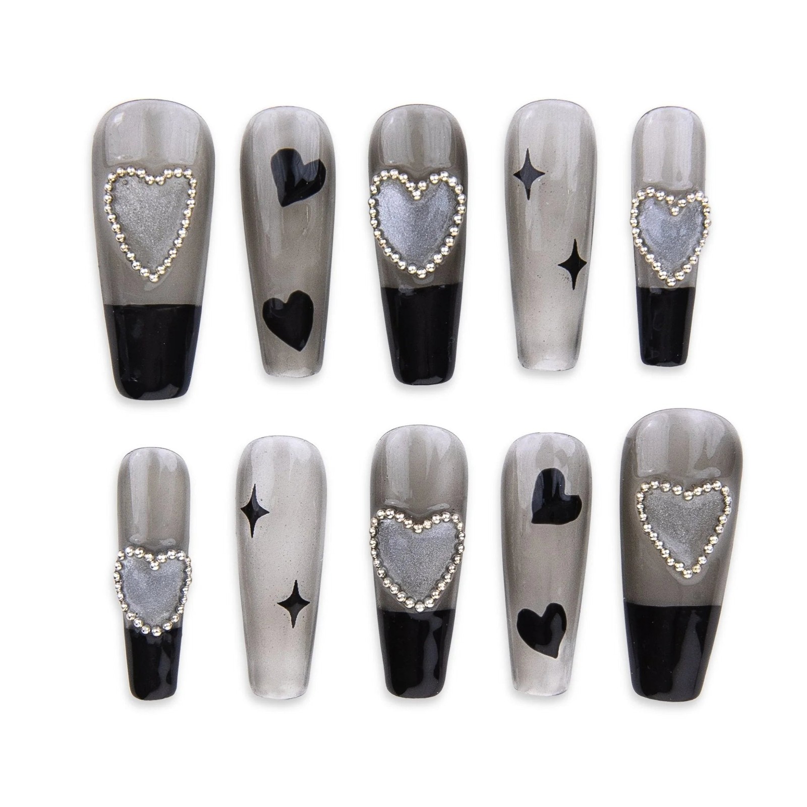 SIYOU NAILS | STARLIT LOVE | Press-on Nails – Full Set (10pc)