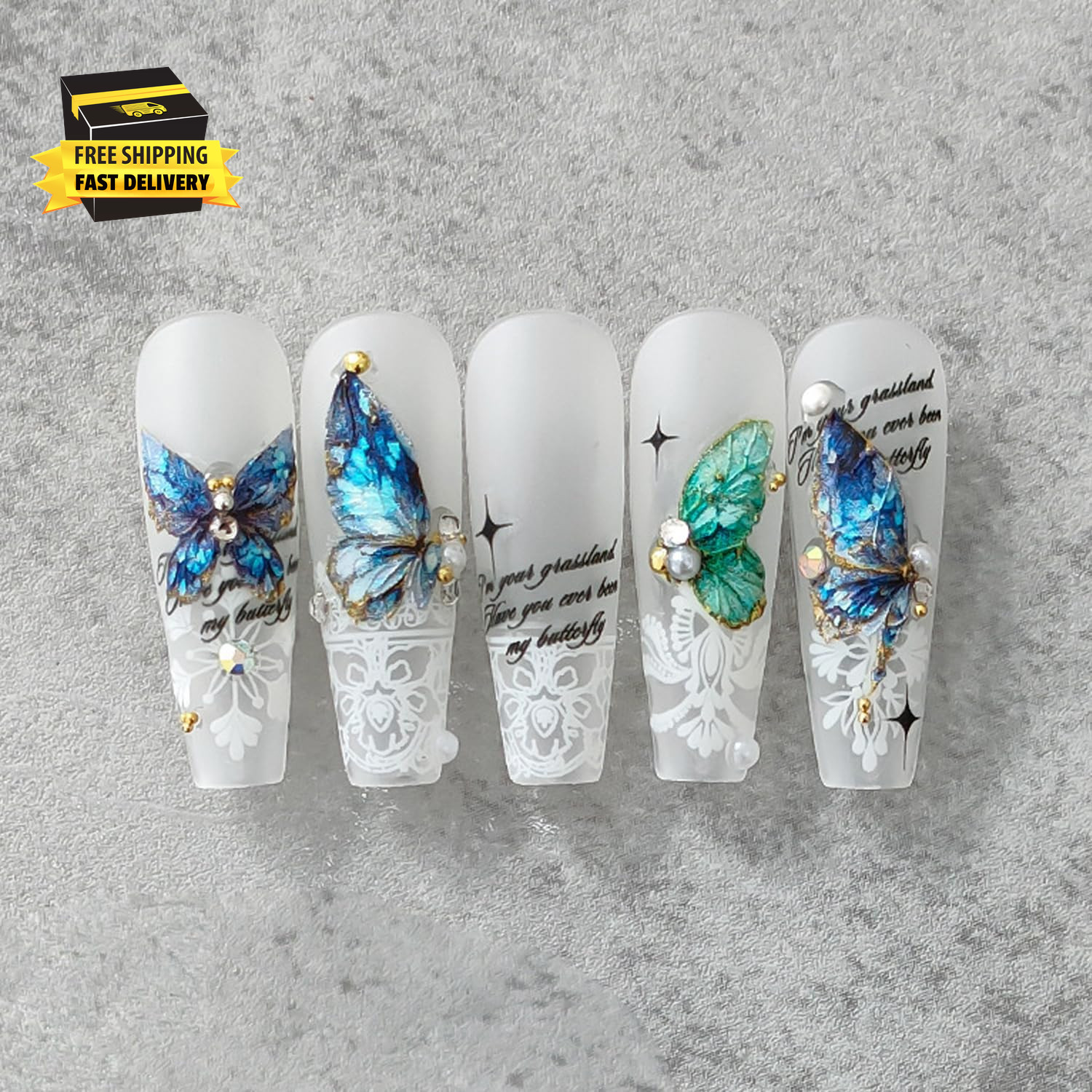 Butterfly Nail Art Stickers 5D Embossed Butterfly Nail Stickers Self-Adhesive Na