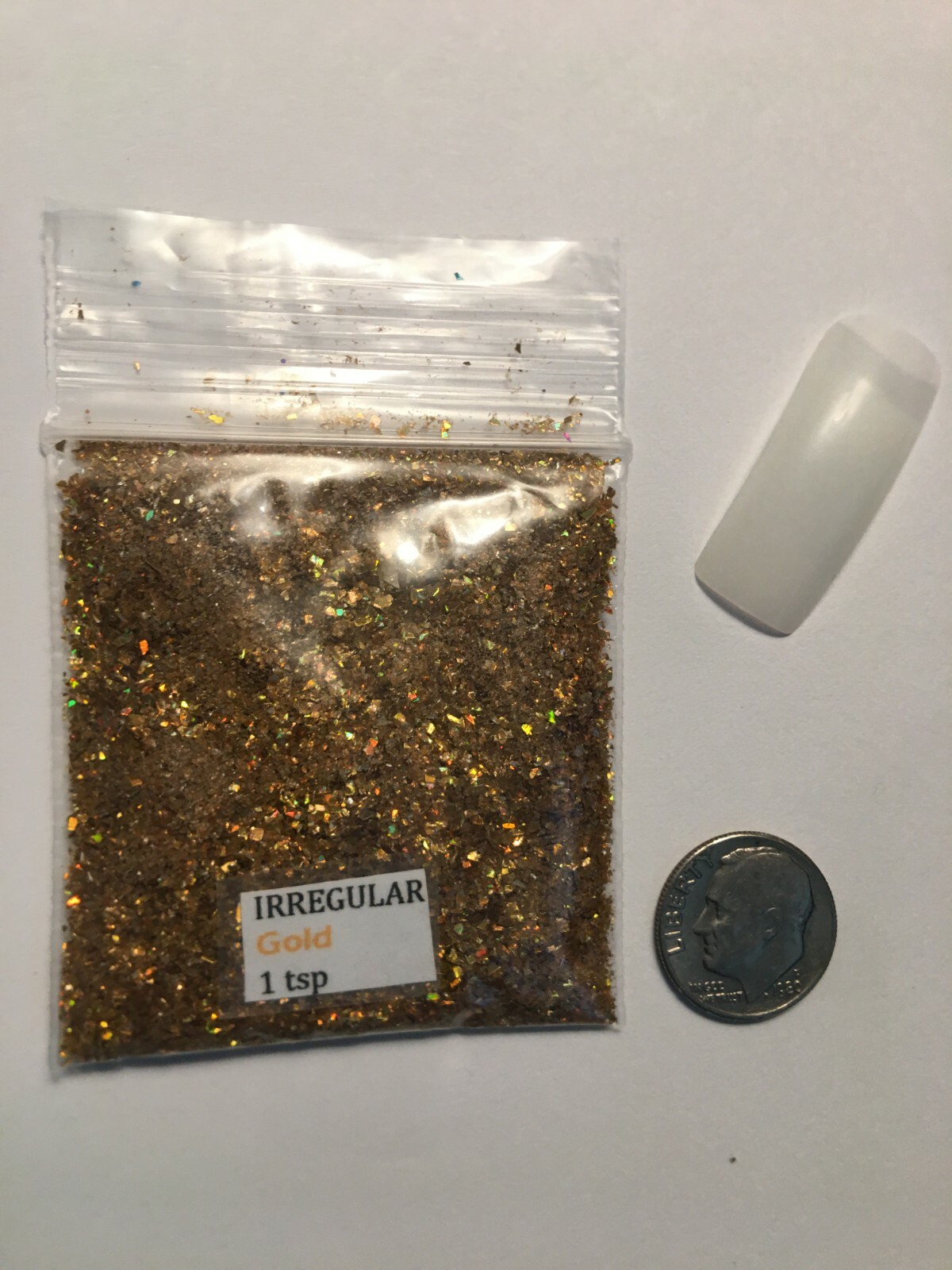 Solvent Resistant IRREGULAR shape Glitter (GOLD) Nail Art Face Crafts 1tsp (US)
