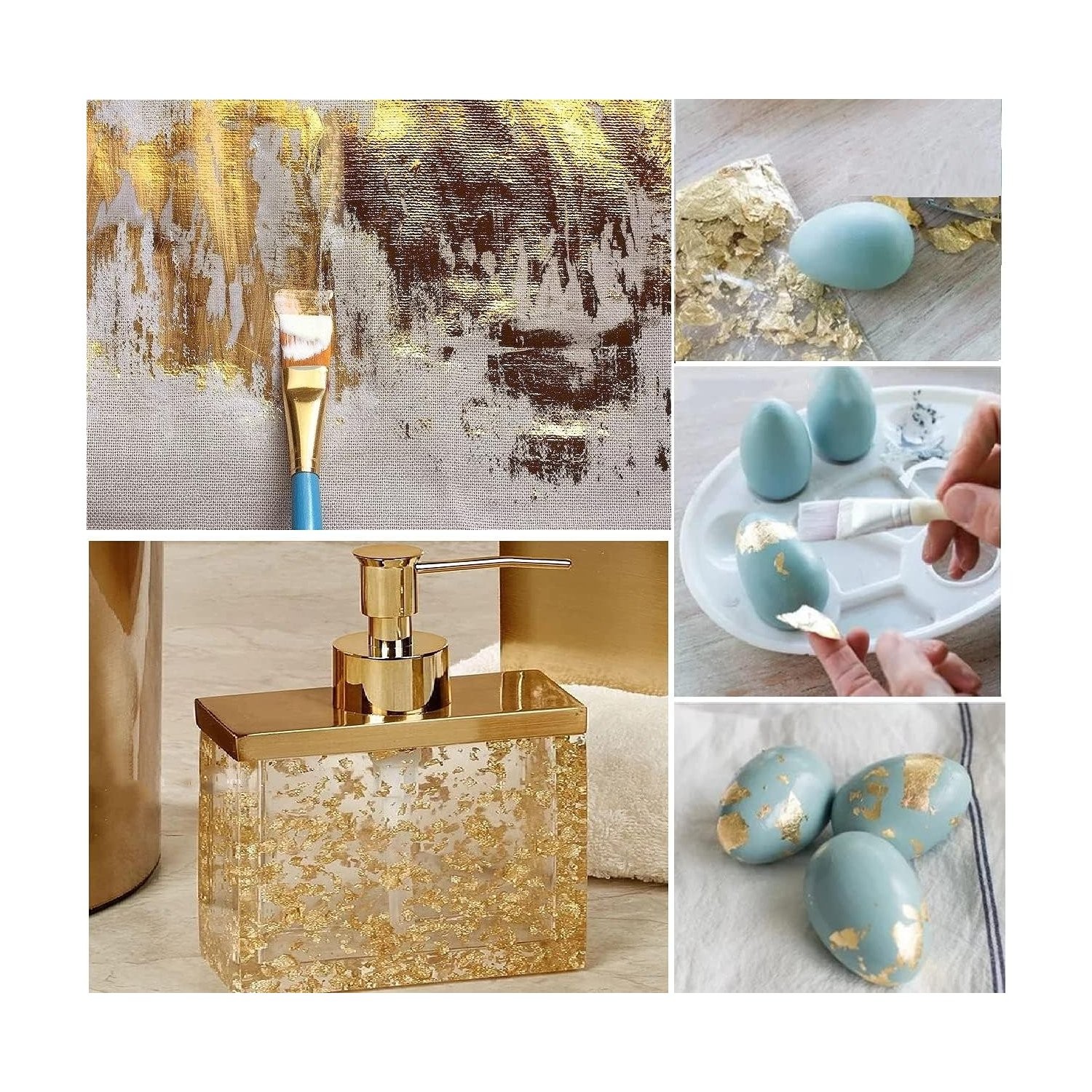 Gold Leaf Flakes for Crafts 10g Metallic Foil for Nail Art and DIY