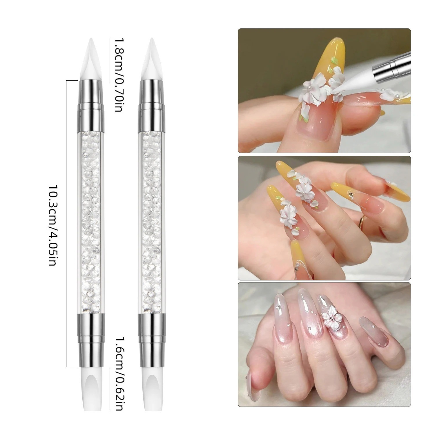 Silicone Nail Art Pen – Double Ended Sculpting Tool for Gel Manicure
