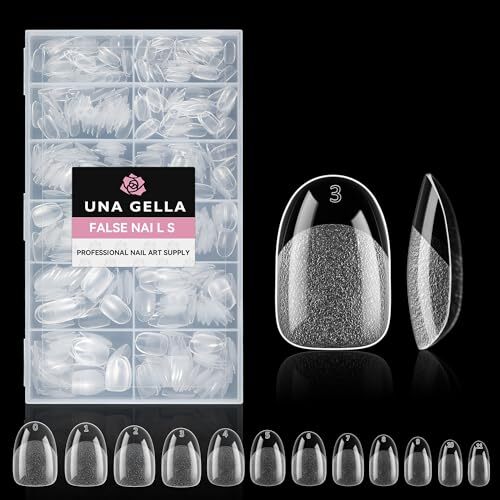 Oval Round Nail Tips Half Matte 504pcs Round Gel x Nail Tips Easily Short Oval