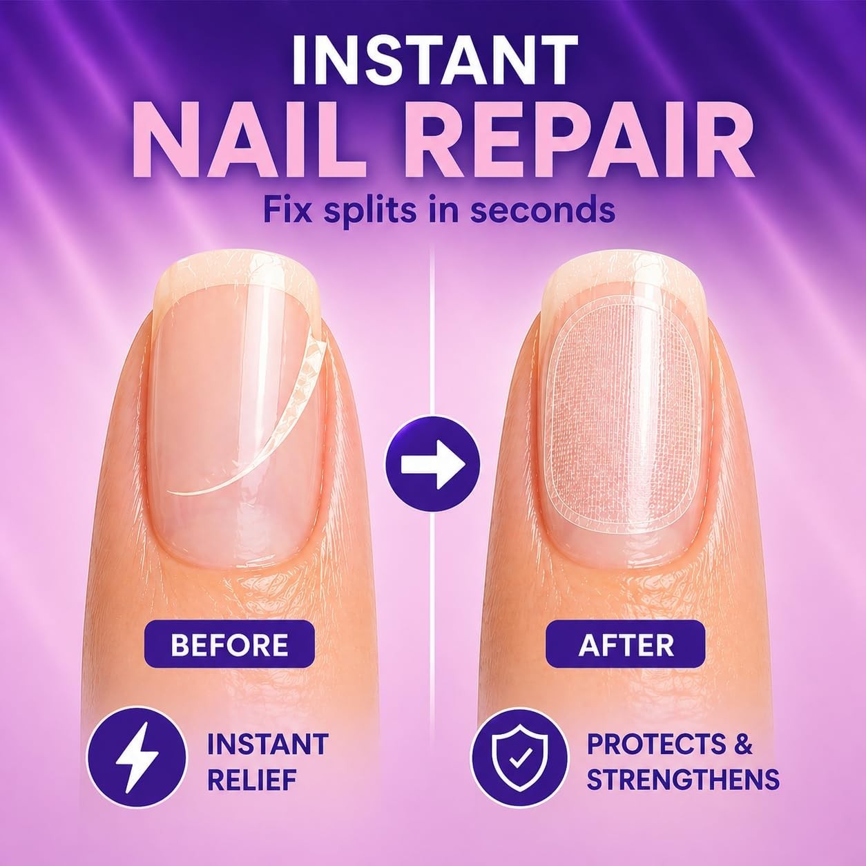 Nail Repair Patches – Clear Self-Adhesive Broken Nail Patches for Broken Fing…