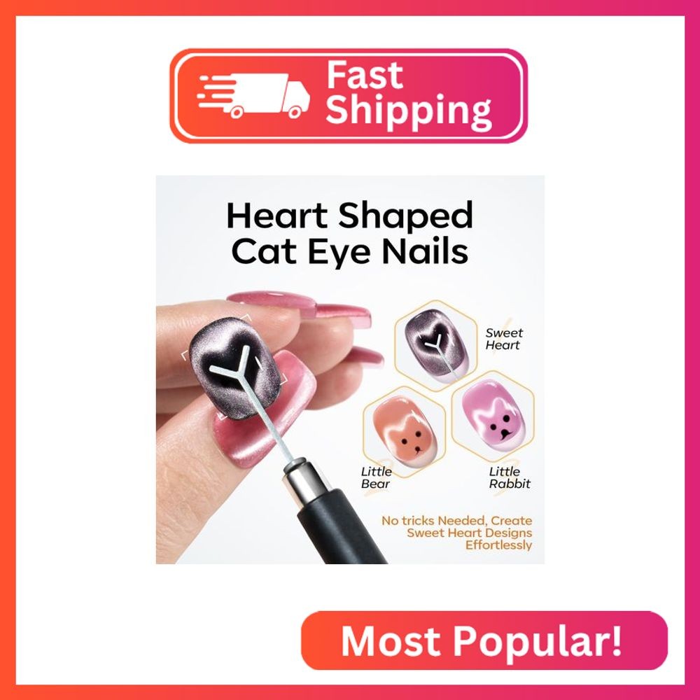 modelones Cat Eye Magnet Set, 15PCS French Cateye Gel Nail Polish Magnet Nail Ar