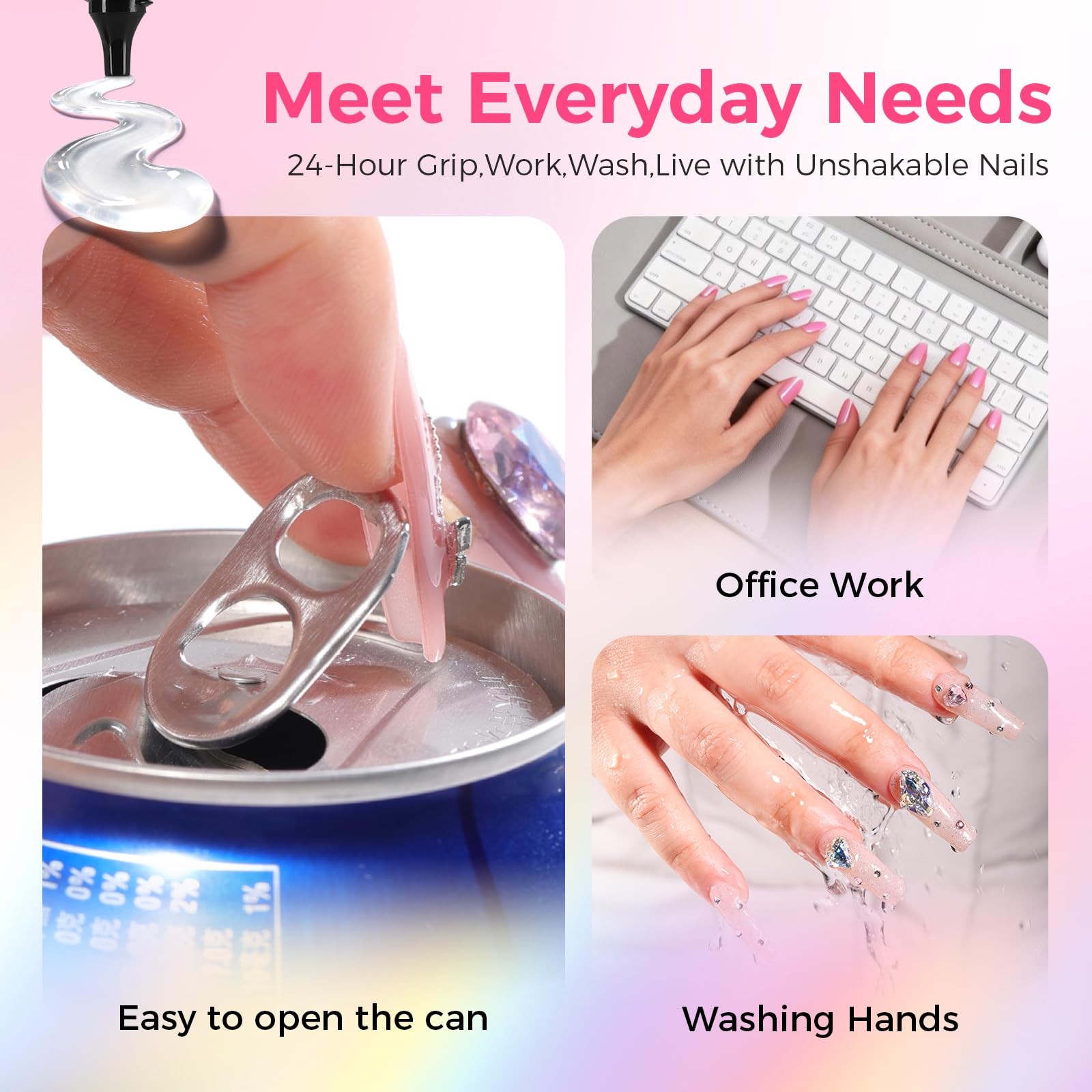 30g Strong Nail Glue for Press On Nails, No UV Lamp Needed | 10s Quick Drying &