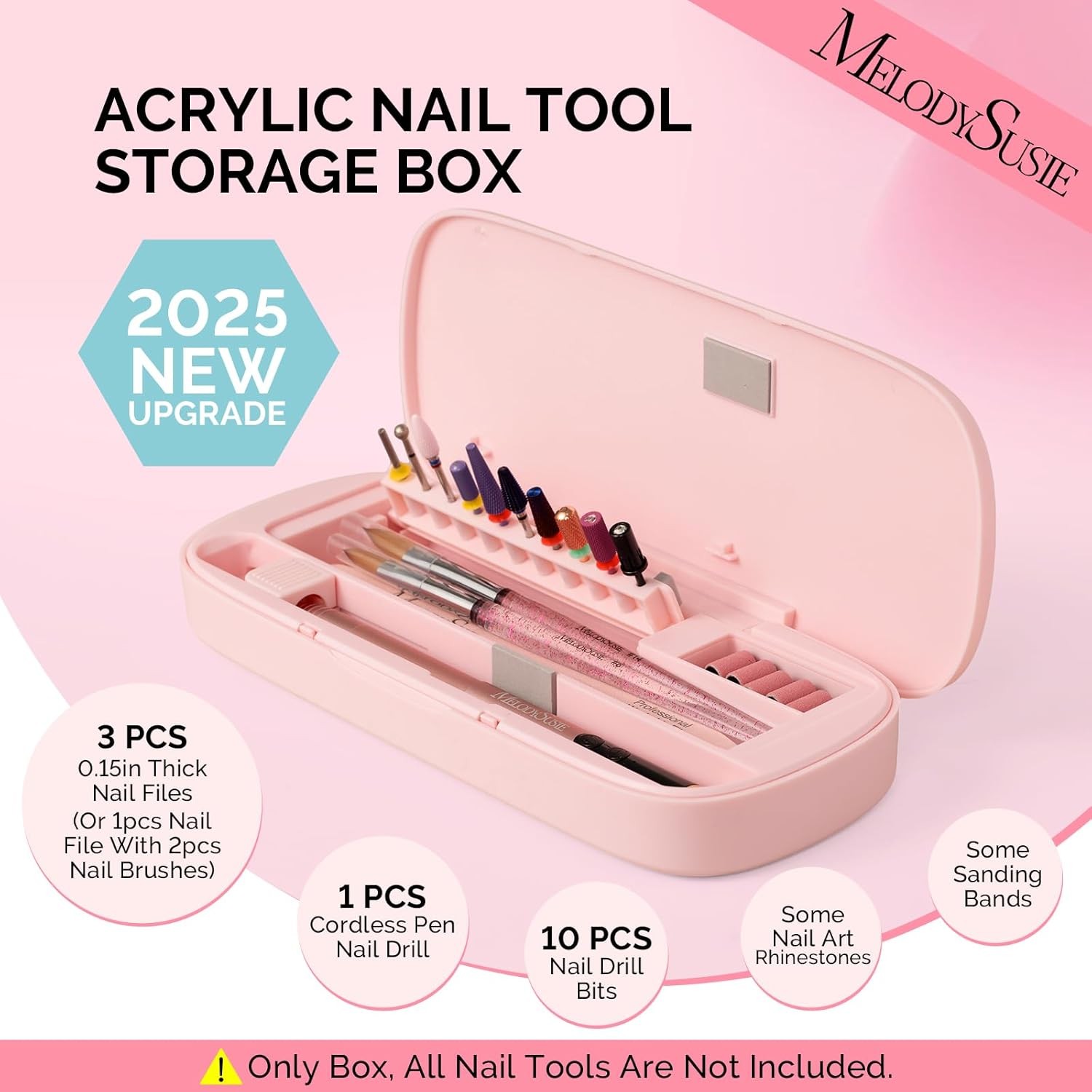 Acrylic Nail Tool Stora Box, Portable Dustproof Stand