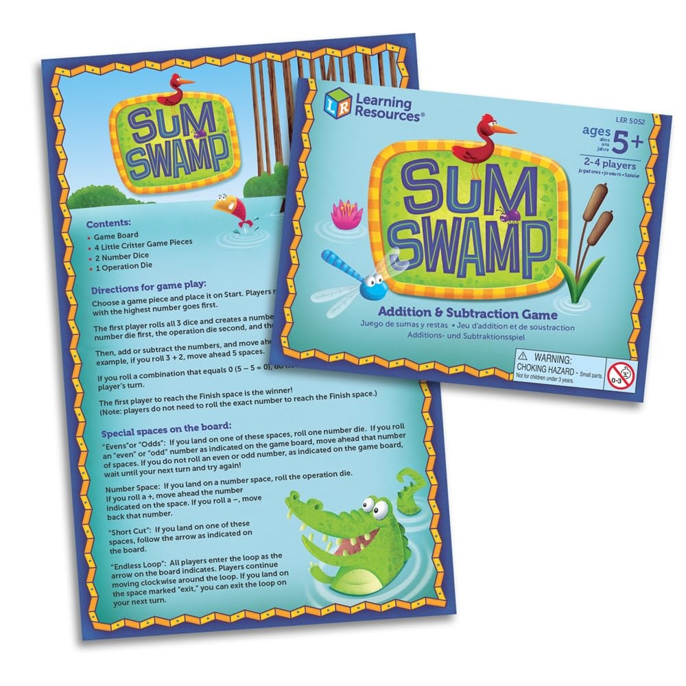 Learning Resources Sum Swamp 10 inches X 10 X 1.5 inches, Multi-color