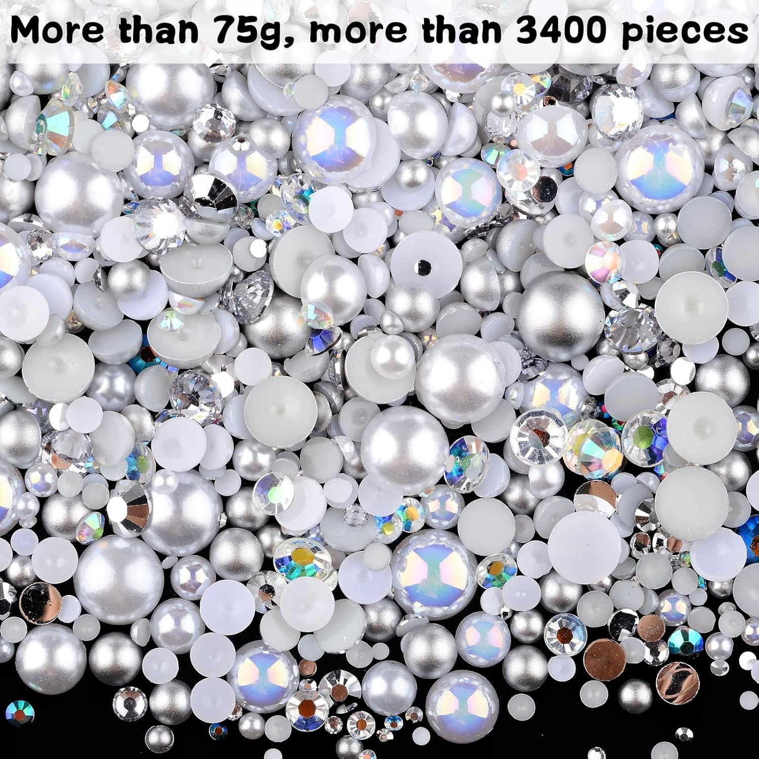 3900+ Pcs Rhinestones and Pearls Kit, 2-10Mm Flatback Gems for Nail Art, Tumbler