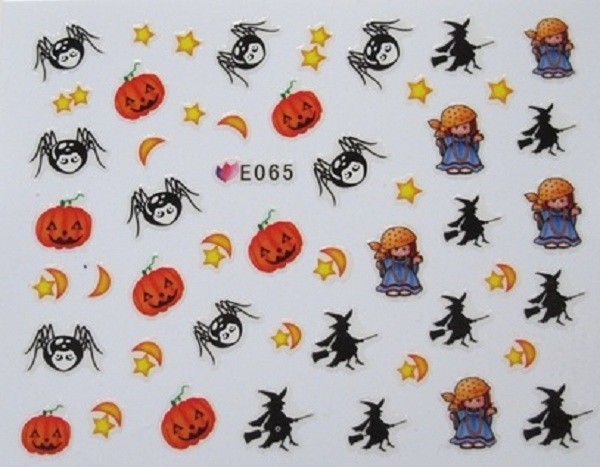 Halloween 3D Nail Art Stickers Pumpkins Ghosts Bats Cats Skulls Cross Bones etc