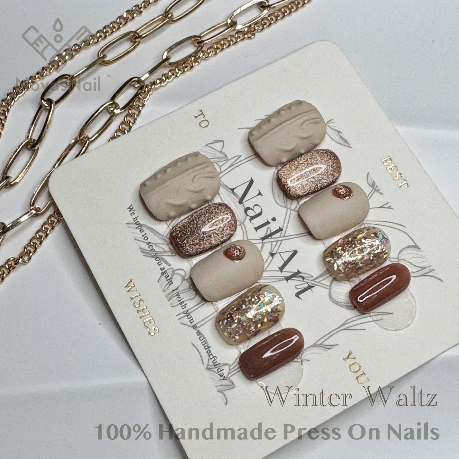 Matte Press-On Nails | Duan Fang Square Shape | Handmade Elegant Set